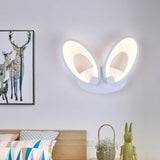 Rabbit Ear LED Wall Lighting Contemporary Acrylic Bedroom Sconce Light Fixture in White 2.0 White Third Gear Clearhalo 'Modern wall lights' 'Modern' 'Wall Lamps & Sconces' 'Wall Lights' Lighting' 2228388