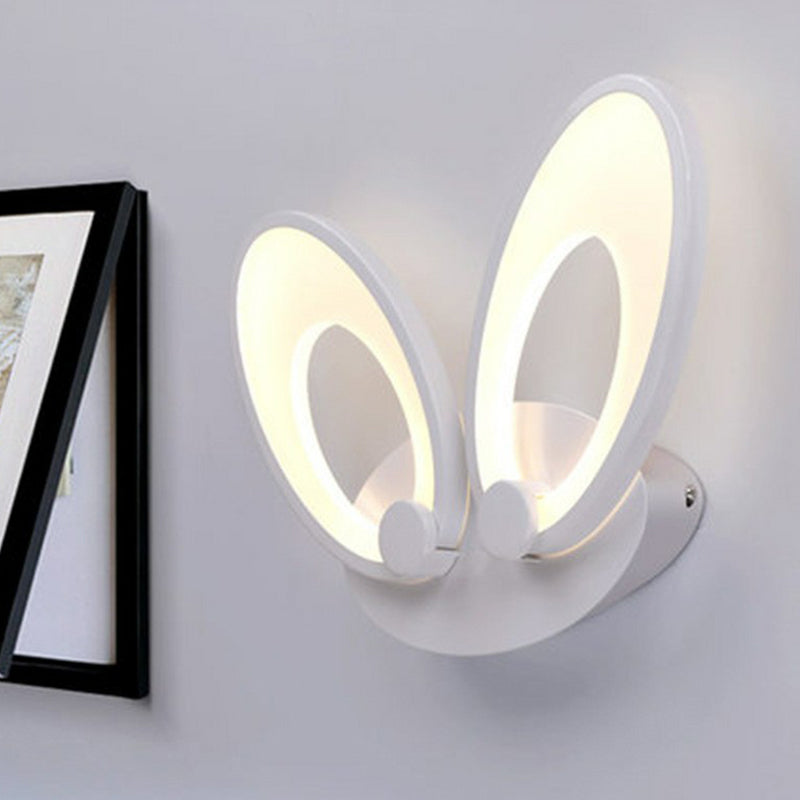 Rabbit Ear LED Wall Lighting Contemporary Acrylic Bedroom Sconce Light Fixture in White Clearhalo 'Modern wall lights' 'Modern' 'Wall Lamps & Sconces' 'Wall Lights' Lighting' 2228389