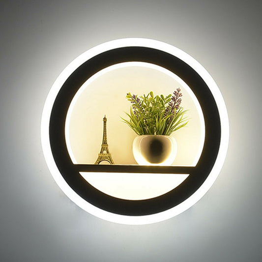 Minimalist Circular Wall Sconce Light Acrylic Living Room LED Wall Mount Lighting in White White Tower Clearhalo 'Modern wall lights' 'Modern' 'Wall Lamps & Sconces' 'Wall Lights' Lighting' 2228404