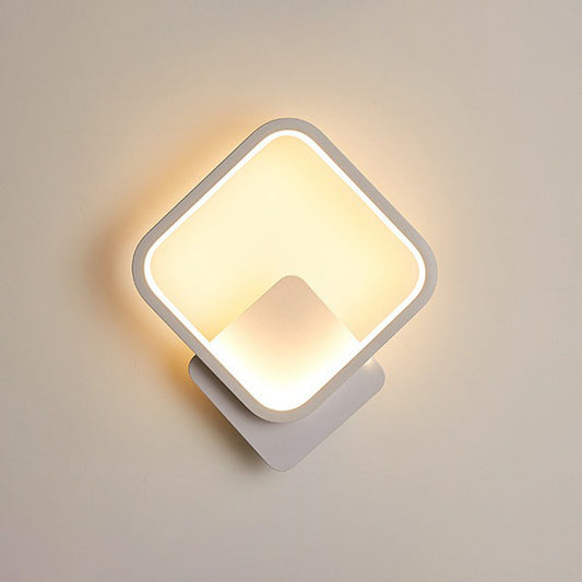 Shaded Sconce Lighting Nordic Style Acrylic Corridor LED Wall Light Fixture in White White C Clearhalo 'Modern wall lights' 'Modern' 'Wall Lamps & Sconces' 'Wall Lights' Lighting' 2228413