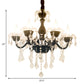 Black Flower Ceiling Chandelier Modernism Crystal 6 Heads Pendant Light Fixture for Dining Room Clearhalo 'Ceiling Lights' 'Chandeliers' 'Modern Chandeliers' 'Modern' Lighting' 222844