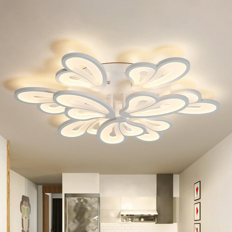 Acrylic Butterfly Flush Mount Light Contemporary White LED Semi Flush Ceiling Light Clearhalo 'Ceiling Lights' 'Close To Ceiling Lights' 'Close to ceiling' 'Semi-flushmount' Lighting' 2228443