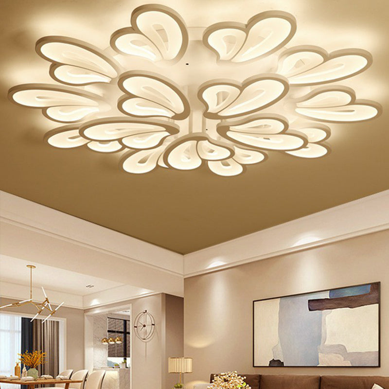 Acrylic Butterfly Flush Mount Light Contemporary White LED Semi Flush Ceiling Light Clearhalo 'Ceiling Lights' 'Close To Ceiling Lights' 'Close to ceiling' 'Semi-flushmount' Lighting' 2228444