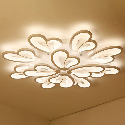 Acrylic Butterfly Flush Mount Light Contemporary White LED Semi Flush Ceiling Light 12 White Clearhalo 'Ceiling Lights' 'Close To Ceiling Lights' 'Close to ceiling' 'Semi-flushmount' Lighting' 2228450