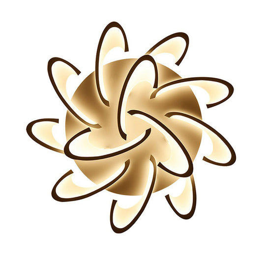 Windmill Acrylic LED Semi Flush Light Simplicity White Ceiling Flush Mount for Living Room Clearhalo 'Ceiling Lights' 'Close To Ceiling Lights' 'Close to ceiling' 'Semi-flushmount' Lighting' 2228456