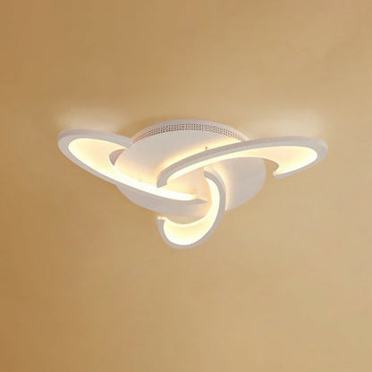 Windmill Acrylic LED Semi Flush Light Simplicity White Ceiling Flush Mount for Living Room 3 White Clearhalo 'Ceiling Lights' 'Close To Ceiling Lights' 'Close to ceiling' 'Semi-flushmount' Lighting' 2228458