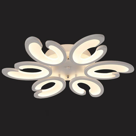 White Wing Ceiling Mounted Light Minimalist Acrylic LED Semi Flush Mount for Living Room 6 White Clearhalo 'Ceiling Lights' 'Close To Ceiling Lights' 'Close to ceiling' 'Semi-flushmount' Lighting' 2228495