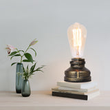 Industrial Water Pipe Base Table Lighting Single-Bulb Iron Nightstand Lamp for Bedroom Clearhalo 'Lamps' 'Table Lamps' Lighting' 2228547