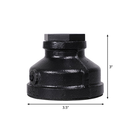 Industrial Water Pipe Base Table Lighting Single-Bulb Iron Nightstand Lamp for Bedroom Black Clearhalo 'Lamps' 'Table Lamps' Lighting' 2228552