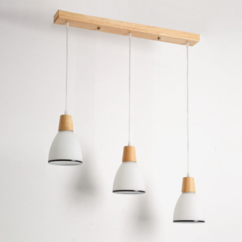 Shaded Hanging Light Contemporary White Glass 3 Heads Dining Room Multi Ceiling Lighting White B Linear Clearhalo 'Ceiling Lights' 'Close To Ceiling Lights' 'Glass shade' 'Glass' 'Modern Pendants' 'Modern' 'Pendant Lights' 'Pendants' Lighting' 2228624