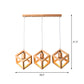 Geometric Dining Room Multi Ceiling Light Wood 3 Bulbs Minimalist Hanging Pendant Light Clearhalo 'Ceiling Lights' 'Modern Pendants' 'Modern' 'Pendant Lights' 'Pendants' Lighting' 2228639