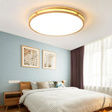 Circular Shaped Flush Mount Lighting Minimalist Wood Bedroom LED Flush Mount Fixture Clearhalo 'Ceiling Lights' 'Close To Ceiling Lights' 'Close to ceiling' 'Flush mount' Lighting' 2228787