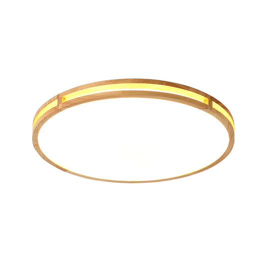 Circular Shaped Flush Mount Lighting Minimalist Wood Bedroom LED Flush Mount Fixture Clearhalo 'Ceiling Lights' 'Close To Ceiling Lights' 'Close to ceiling' 'Flush mount' Lighting' 2228788