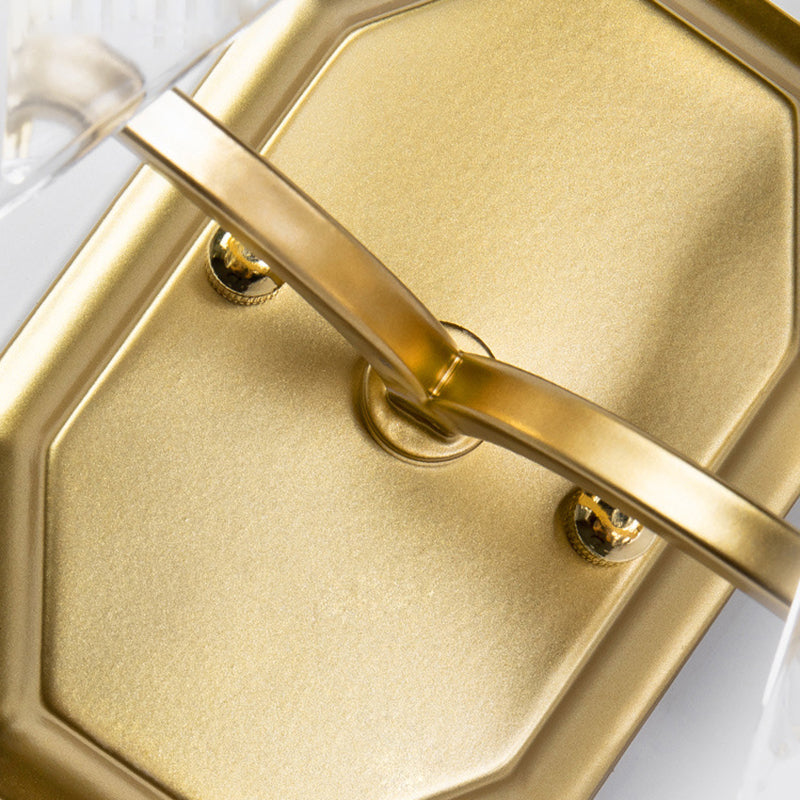 Clear Crystal Rhombus Wall Sconce Lamp Modern Style 1/2-Head Brass Wall Light for Living Room Clearhalo 'Cast Iron' 'Glass' 'Industrial' 'Modern wall lights' 'Modern' 'Tiffany' 'Traditional wall lights' 'Wall Lamps & Sconces' 'Wall Lights' Lighting' 222941