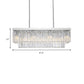 Rectangular Island Light Simple Clear Crystal Block 10 Lights Dining Room Ceiling Pendant, 31.5"/39" Wide Clearhalo 'Ceiling Lights' 'Island Lights' Lighting' 223145