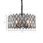 8 Light Living Room Ceiling Pendant Postmodern Black Chandelier Light with Drum Crystal and Metal Shade Clearhalo 'Ceiling Lights' 'Chandeliers' 'Modern Chandeliers' 'Modern' Lighting' 223259