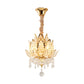 Lotus Corridor Pendant Light Crystal 1 Light Contemporary Hanging Ceiling Light in Gold Clearhalo 'Ceiling Lights' 'Modern Pendants' 'Modern' 'Pendant Lights' 'Pendants' Lighting' 223341