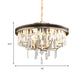 Modern Drum Ceiling Light Crystal Block 7/9 Lights Gold Chandelier Light, 18"/21.5" Wide Clearhalo 'Ceiling Lights' 'Chandeliers' 'Modern Chandeliers' 'Modern' Lighting' 223415