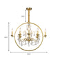 Metal Candelabra Ceiling Suspension Light Modern 6/8 Light Brass Chandelier Light with Crystal Drop Clearhalo 'Ceiling Lights' 'Chandeliers' 'Modern Chandeliers' 'Modern' Lighting' 223432