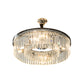 Simple Style Drum Crystal Block Chandelier Pendant Light 4/8 Lights Hanging Light Kit in Chrome, 18"/23" Wide Clearhalo 'Ceiling Lights' 'Chandeliers' 'Modern Chandeliers' 'Modern' Lighting' 223460