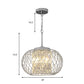 3 Lights Dining Room Chandelier Light Modern Chrome Hanging Light with Dome Cage Crystal Block Shade Clearhalo 'Ceiling Lights' 'Chandeliers' 'Industrial Chandeliers' 'Industrial' 'Middle Century Chandeliers' 'Tiffany' Lighting' 223470