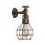 Grenade Cage Metallic Wall Light Retro 1 Head Restaurant Wall Lighting Fixture with Water Valve in Rust Rust Clearhalo 'Art deco wall lights' 'Cast Iron' 'Glass' 'Industrial wall lights' 'Industrial' 'Middle century wall lights' 'Modern' 'Rustic wall lights' 'Tiffany' 'Traditional wall lights' 'Wall Lamps & Sconces' 'Wall Lights' Lighting' 2235506