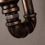 Water Pipe Iron Wall Light Fixture Vintage 2 Bulbs Restaurant Wall Mounted Lamp in Rust Clearhalo 'Art deco wall lights' 'Cast Iron' 'Glass' 'Industrial wall lights' 'Industrial' 'Middle century wall lights' 'Modern' 'Rustic wall lights' 'Tiffany' 'Traditional wall lights' 'Wall Lamps & Sconces' 'Wall Lights' Lighting' 2235566