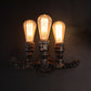 Plumbing Pipe Iron Wall Lighting Antique 3 Bulbs Restaurant Wall Mount Light in Bronze Clearhalo 'Art deco wall lights' 'Cast Iron' 'Glass' 'Industrial wall lights' 'Industrial' 'Middle century wall lights' 'Modern' 'Rustic wall lights' 'Tiffany' 'Traditional wall lights' 'Wall Lamps & Sconces' 'Wall Lights' Lighting' 2235594