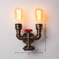 Iron Water Pipe Wall Lamp Rustic Style Restaurant Wall Lighting Fixture in Bronze Bronze B Clearhalo 'Art deco wall lights' 'Cast Iron' 'Glass' 'Industrial wall lights' 'Industrial' 'Middle century wall lights' 'Modern' 'Rustic wall lights' 'Tiffany' 'Traditional wall lights' 'Wall Lamps & Sconces' 'Wall Lights' Lighting' 2235602