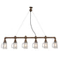 Clear Glass Beer Mug Island Pendant Light Rustic Bar Ceiling Light with Water Pipe in Bronze Clearhalo 'Ceiling Lights' 'Island Lights' Lighting' 2235626