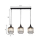 3 Light Dining Room Cluster Pendant Nordic Black Hanging Ceiling Light with Bottle/Cylinder/Urn Metal and Crystal Shade Clearhalo 'Ceiling Lights' 'Modern Pendants' 'Modern' 'Pendant Lights' 'Pendants' Lighting' 223569