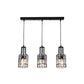3 Light Dining Room Cluster Pendant Nordic Black Hanging Ceiling Light with Bottle/Cylinder/Urn Metal and Crystal Shade Clearhalo 'Ceiling Lights' 'Modern Pendants' 'Modern' 'Pendant Lights' 'Pendants' Lighting' 223571