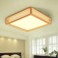 Wood Square Flush Ceiling Light Japanese LED Flush Mount Lighting Fixture for Bedroom Clearhalo 'Ceiling Lights' 'Close To Ceiling Lights' 'Close to ceiling' 'Flush mount' Lighting' 2235718