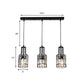 3 Light Dining Room Cluster Pendant Nordic Black Hanging Ceiling Light with Bottle/Cylinder/Urn Metal and Crystal Shade Clearhalo 'Ceiling Lights' 'Modern Pendants' 'Modern' 'Pendant Lights' 'Pendants' Lighting' 223572