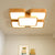 Splicing Square Bedroom Flush Light Wood Nordic Style LED Flush Ceiling Light Fixture Wood Clearhalo 'Ceiling Lights' 'Close To Ceiling Lights' 'Close to ceiling' 'Flush mount' Lighting' 2235721