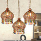 3 Heads Pendant Light Vintage Dome Iron Suspension Light Fixture with Crystal Accent Clearhalo 'Ceiling Lights' 'Pendant Lights' 'Pendants' Lighting' 2236072