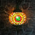 Oblate Stained Glass Ceiling Light Classic 1 Bulb Restaurant Hanging Pendant Light Red-Yellow Clearhalo 'Ceiling Lights' 'Lighting' 'Pendant Lights' 2236148_6505c0d8-05e8-401e-9f5d-2a90332c3fca