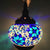 Stained Glass Oblate Pendant Light Vintage 1 Head Restaurant Suspension Light Fixture Blue Clearhalo 'Ceiling Lights' 'Lighting' 'Pendant Lights' 2236176_28e43858-637b-440a-a871-ea3b95c968ca