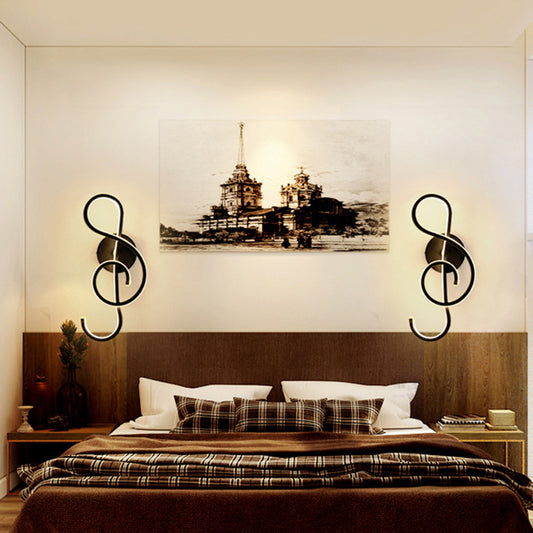 Music Note Living Room LED Wall Mount Light Acrylic Modern Style Wall Light Fixture Clearhalo 'Cast Iron' 'Glass' 'Industrial' 'Modern wall lights' 'Modern' 'Tiffany' 'Traditional wall lights' 'Wall Lamps & Sconces' 'Wall Lights' Lighting' 2236324