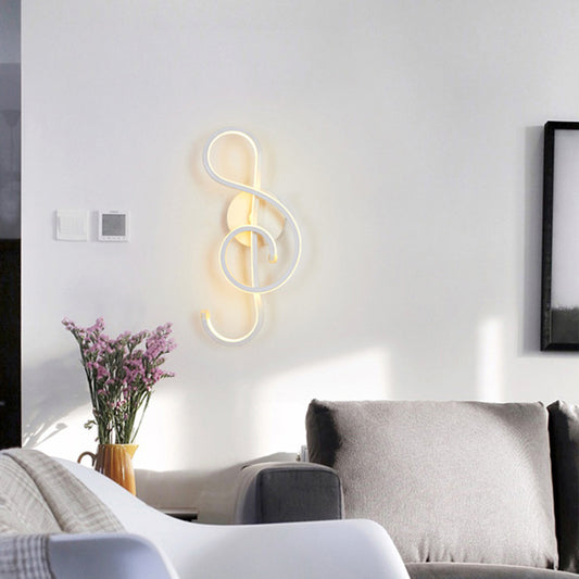 Music Note Living Room LED Wall Mount Light Acrylic Modern Style Wall Light Fixture Clearhalo 'Cast Iron' 'Glass' 'Industrial' 'Modern wall lights' 'Modern' 'Tiffany' 'Traditional wall lights' 'Wall Lamps & Sconces' 'Wall Lights' Lighting' 2236329
