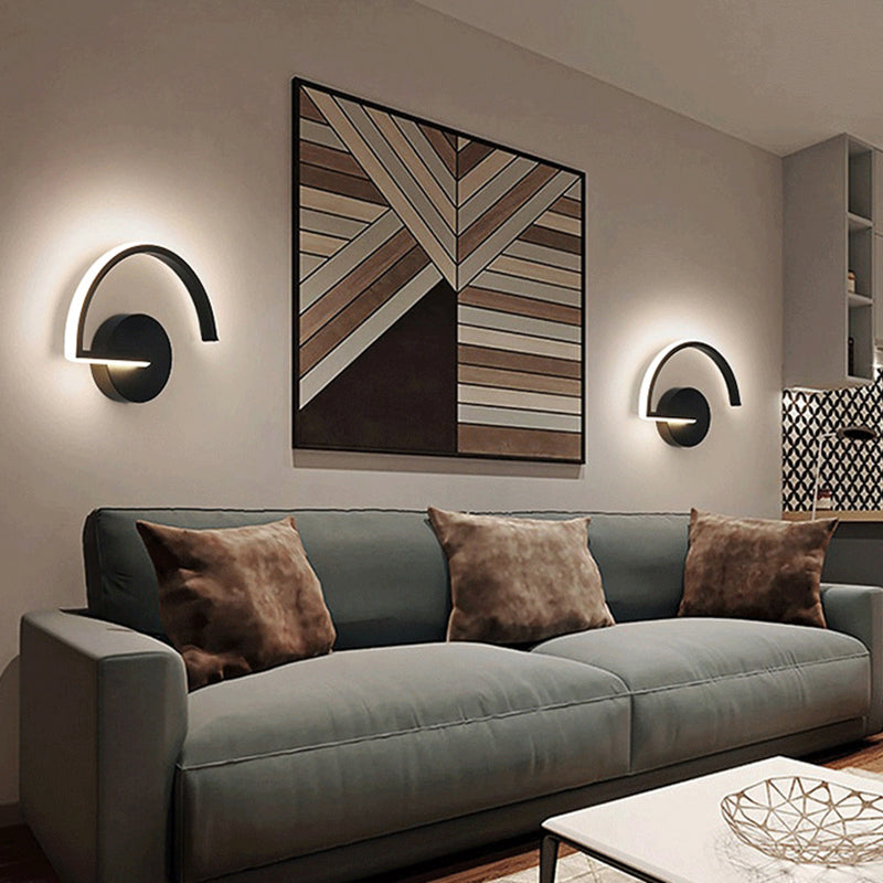 Geometrical Wall Light Fixture Contemporary Aluminum Bedside LED Wall Mounted Lamp Clearhalo 'Cast Iron' 'Glass' 'Industrial' 'Modern wall lights' 'Modern' 'Tiffany' 'Traditional wall lights' 'Wall Lamps & Sconces' 'Wall Lights' Lighting' 2236331