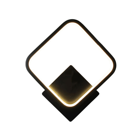 Geometrical Wall Light Fixture Contemporary Aluminum Bedside LED Wall Mounted Lamp Clearhalo 'Cast Iron' 'Glass' 'Industrial' 'Modern wall lights' 'Modern' 'Tiffany' 'Traditional wall lights' 'Wall Lamps & Sconces' 'Wall Lights' Lighting' 2236340