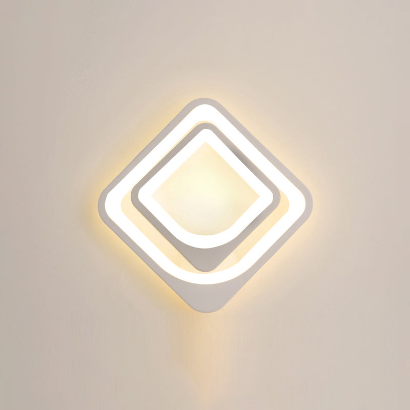 Simplicity Shaded Wall Mount Light Acrylic Living Room LED Wall Lighting in White White B Clearhalo 'Cast Iron' 'Glass' 'Industrial' 'Modern wall lights' 'Modern' 'Tiffany' 'Traditional wall lights' 'Wall Lamps & Sconces' 'Wall Lights' Lighting' 2236350