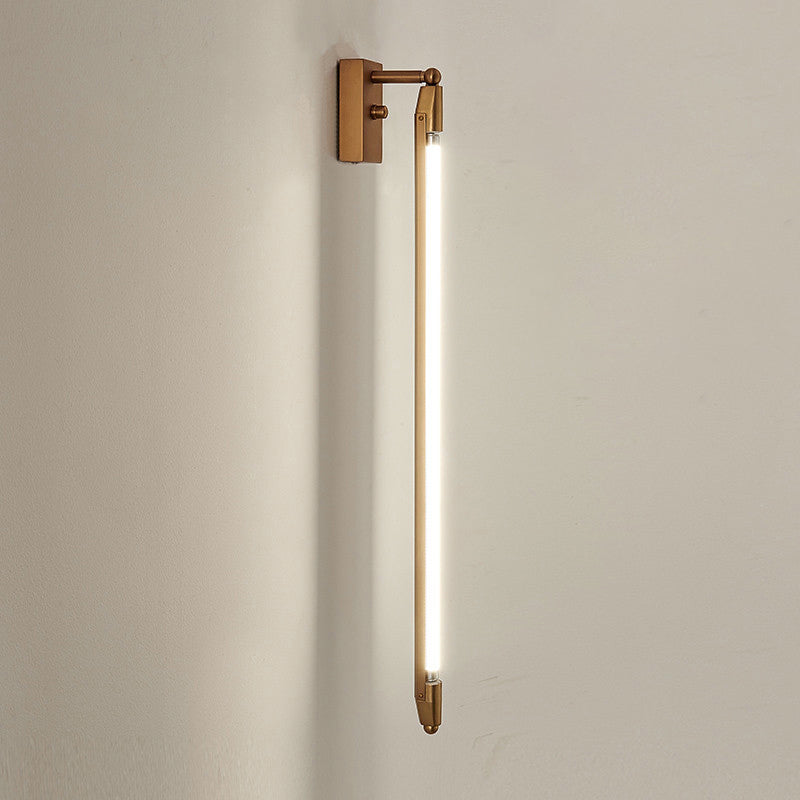 Linear Shaped Corridor LED Wall Light Metallic Minimalist Rotatable Wall Lighting Fixture Clearhalo 'Cast Iron' 'Glass' 'Industrial' 'Modern wall lights' 'Modern' 'Tiffany' 'Traditional wall lights' 'Wall Lamps & Sconces' 'Wall Lights' Lighting' 2236361