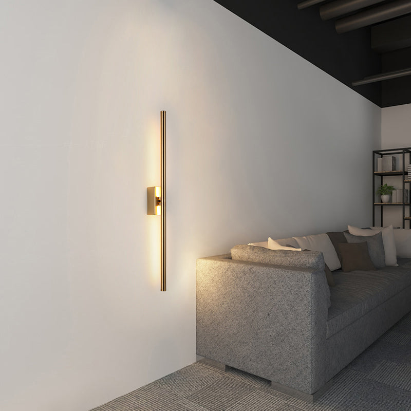 Linear Shaped LED Wall Mount Light Modern Acrylic Living Room Wall Light Fixture Gold Clearhalo 'Cast Iron' 'Glass' 'Industrial' 'Modern wall lights' 'Modern' 'Tiffany' 'Traditional wall lights' 'Wall Lamps & Sconces' 'Wall Lights' Lighting' 2236400