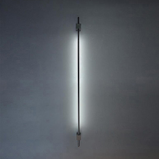 Minimalist Pole Shaped Wall Mounted Light Metallic LED Wall Lighting for Living Room Black Clearhalo 'Cast Iron' 'Glass' 'Industrial' 'Modern wall lights' 'Modern' 'Tiffany' 'Traditional wall lights' 'Wall Lamps & Sconces' 'Wall Lights' Lighting' 2236407