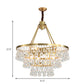 Brass Tiered Chandelier Light Fixture Contemporary Crystal Orbs LED Hanging Lamp for Living Room Clearhalo 'Ceiling Lights' 'Chandeliers' 'Modern Chandeliers' 'Modern' Lighting' 223670