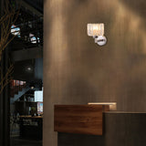 1 Light Hallway Wall Sconce Light Modern Chrome Wall Mount Light with Cylinder/Square Tri-Sided Crystal Rod Shade Chrome Cylinder Clearhalo 'Modern wall lights' 'Modern' 'Wall Lamps & Sconces' 'Wall Lights' Lighting' 223684