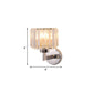 1 Light Hallway Wall Sconce Light Modern Chrome Wall Mount Light with Cylinder/Square Tri-Sided Crystal Rod Shade Clearhalo 'Modern wall lights' 'Modern' 'Wall Lamps & Sconces' 'Wall Lights' Lighting' 223687