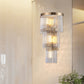 Tiered Sconce Light Modern Crystal Rod 2/3 Lights Gold Wall Mounted Light for Dining Room Clearhalo 'Modern wall lights' 'Modern' 'Wall Lamps & Sconces' 'Wall Lights' Lighting' 223715